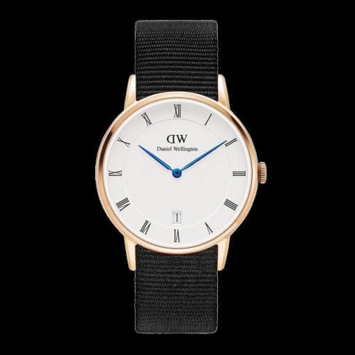 Daniel Wellington Dapper Cornwall White Dial Black Nylon Strap Watch For Men - DW00100261