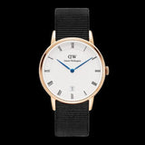 Daniel Wellington Dapper Cornwall White Dial Black Nylon Strap Watch For Men - DW00100261