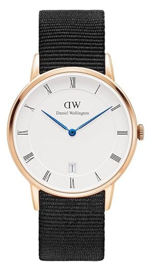 Daniel Wellington Dapper Cornwall White Dial Black Nylon Strap Watch For Men - DW00100261