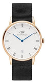 Daniel Wellington Dapper Cornwall White Dial Black Nylon Strap Watch For Men - DW00100261