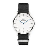 Daniel Wellington Dapper Cornwall White Dial Black Nylon Strap Watch for Women - DW00100264