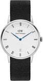 Daniel Wellington Dapper Cornwall White Dial Black Nylon Strap Watch for Women - DW00100264