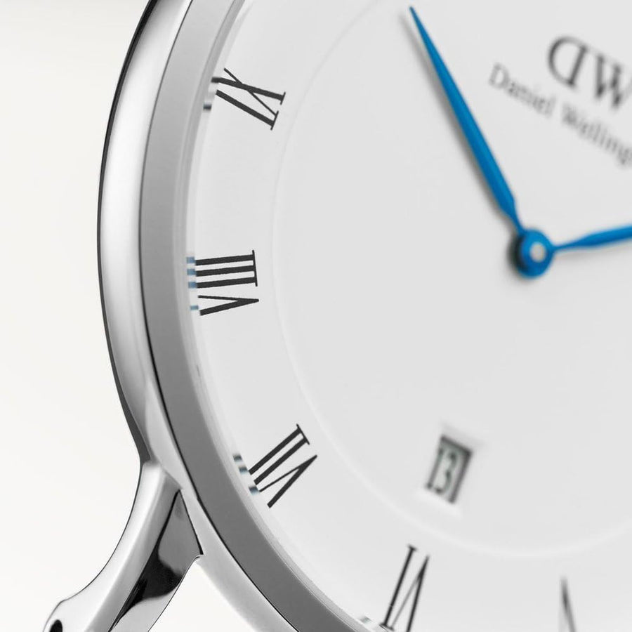 Daniel Wellington Dapper Cornwall White Dial Blue Nylon Strap Watch For Men - DW00100262