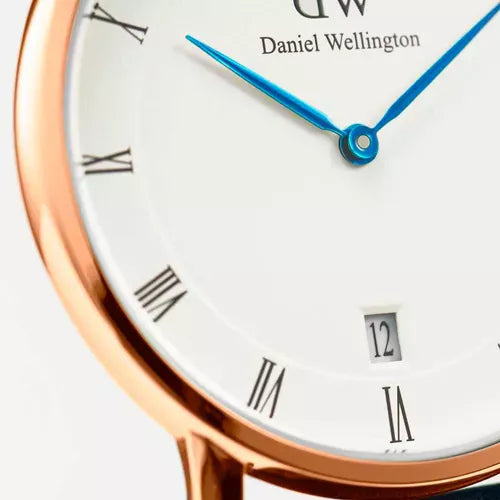 Daniel Wellington Dapper Durham White Dial Brown Leather Strap Watch For Men - DW00100115