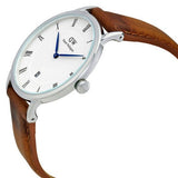 Daniel Wellington Dapper Durham White Dial Brown Leather Strap Watch For Men - DW00100116