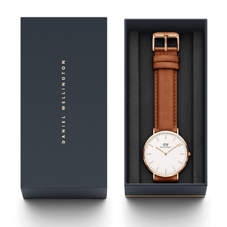 Daniel Wellington Dapper Durham White Dial Brown Leather Strap Watch For Women - DW00100113