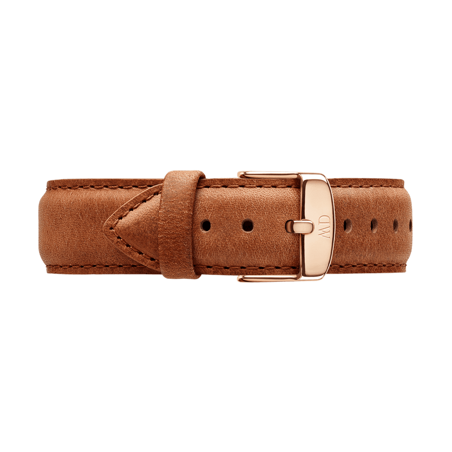 Daniel Wellington Dapper Durham White Dial Brown Leather Strap Watch For Women - DW00100113