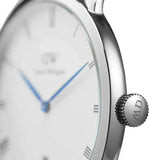 Daniel Wellington Dapper Reading Quartz White Dial Black Leather Strap Watch For Women - DW00100117