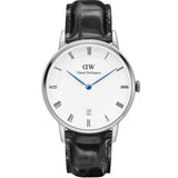 Daniel Wellington Dapper Reading Quartz White Dial Black Leather Strap Watch For Women - DW00100117