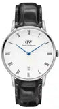 Daniel Wellington Dapper Reading Quartz White Dial Black Leather Strap Watch For Women - DW00100117
