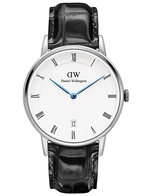 Daniel Wellington Dapper Reading Quartz White Dial Black Leather Strap Watch For Women - DW00100117