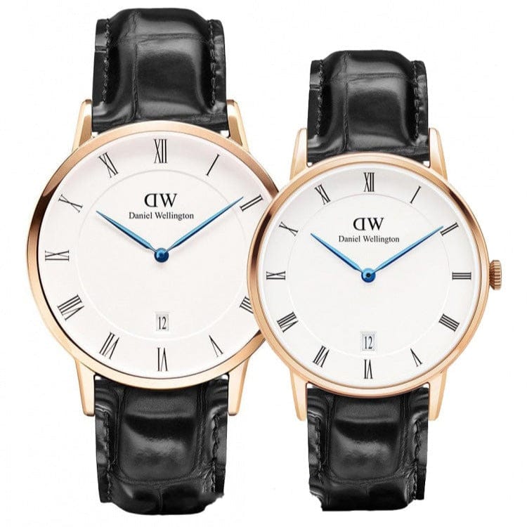 Daniel Wellington Dapper Reading White Dial Black Leather Strap Watch For Men - DW00100107