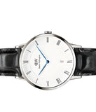 Daniel Wellington Dapper Reading White Dial Black Leather Strap Watch For Men - DW00100108
