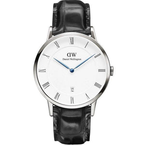 Daniel Wellington Dapper Reading White Dial Black Leather Strap Watch For Men - DW00100108