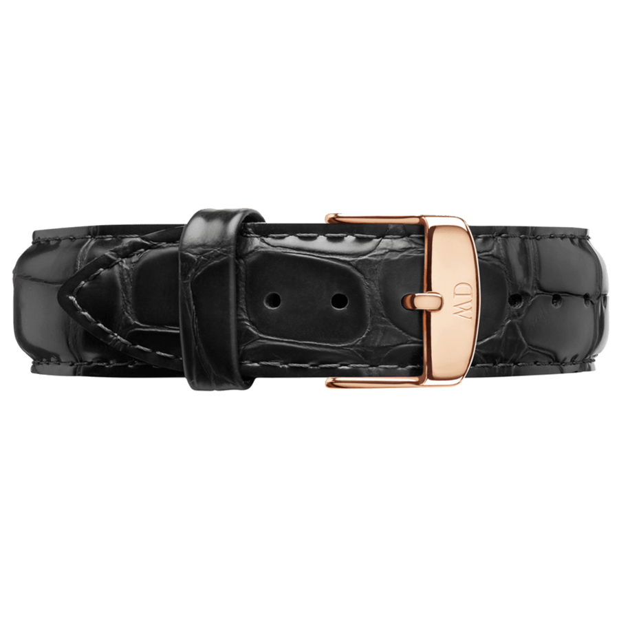 Daniel Wellington Dapper Reading White Dial Black Leather Strap Watch For Women - DW00100118
