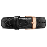 Daniel Wellington Dapper Reading White Dial Black Leather Strap Watch For Women - DW00100118