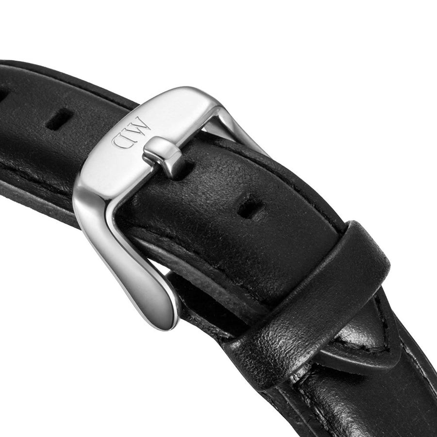 Daniel Wellington Dapper Sheffield White Dial Black Leather Strap Watch For Men - DW00100088