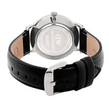 Daniel Wellington Dapper Sheffield White Dial Black Leather Strap Watch For Men - DW00100088