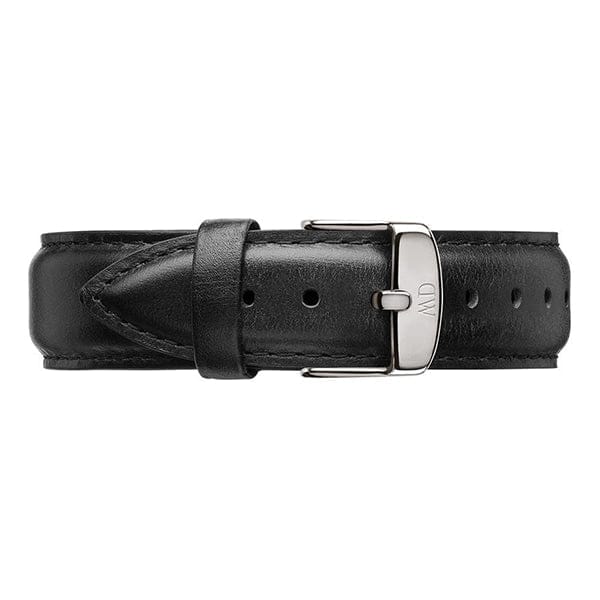 Daniel Wellington Dapper Sheffield White Dial Black Leather Strap Watch For Women - DW00100096