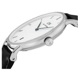 Daniel Wellington Dapper Sheffield White Dial Black Leather Strap Watch For Women - DW00100096
