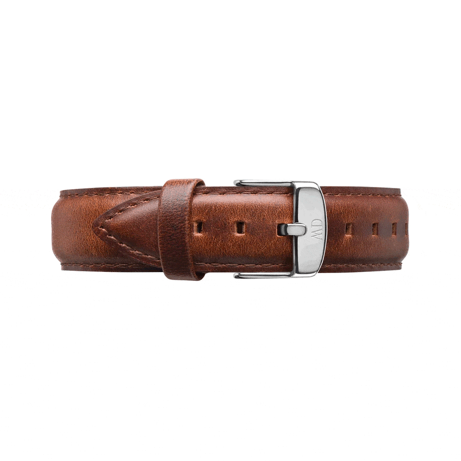 Daniel Wellington Dapper St Mawes White Dial Brown Leather Strap Watch For Women - DW00100095