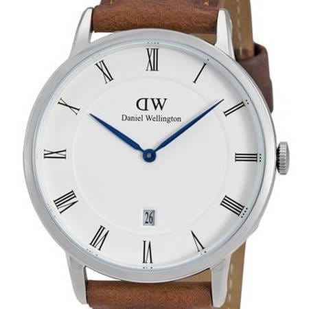 Daniel Wellington Dapper St Mawes White Dial Brown Leather Strap Watch For Women - DW00100095