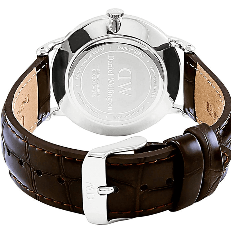 Daniel Wellington Dapper York Quartz White Dial Dark Brown Leather Strap Watch For Women - DW00100097