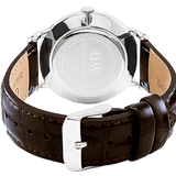 Daniel Wellington Dapper York Quartz White Dial Dark Brown Leather Strap Watch For Women - DW00100097