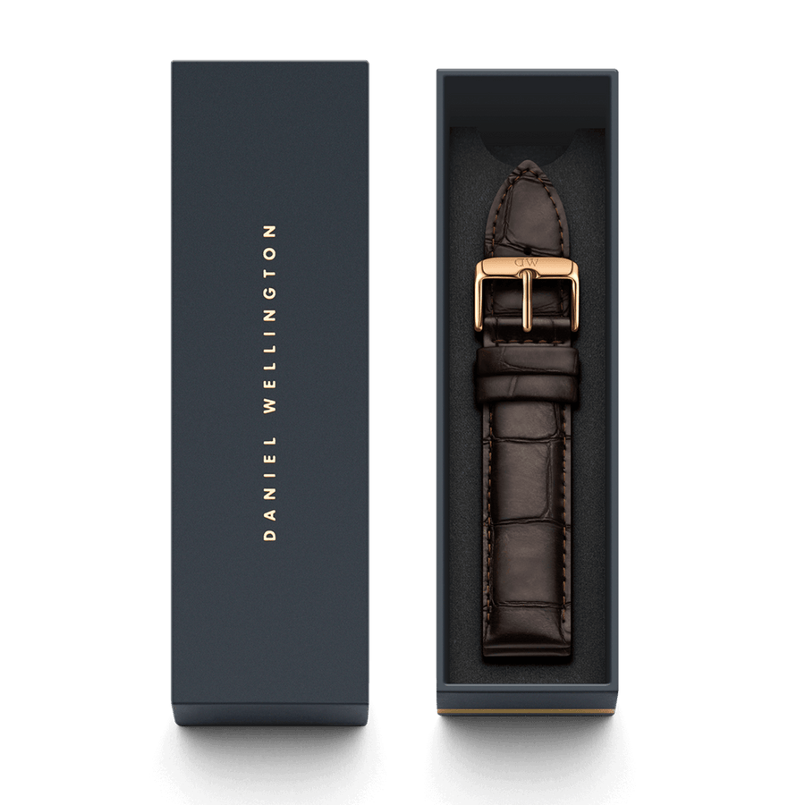 Daniel Wellington Dapper York White Dial Brown Leather Strap Watch For Men - DW00100085