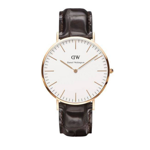Daniel Wellington Classic York White Dial Brown Leather Strap Watch For Men - DW00100011