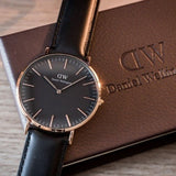 Daniel Wellington DW00100127 Black Watch with Leather Strap