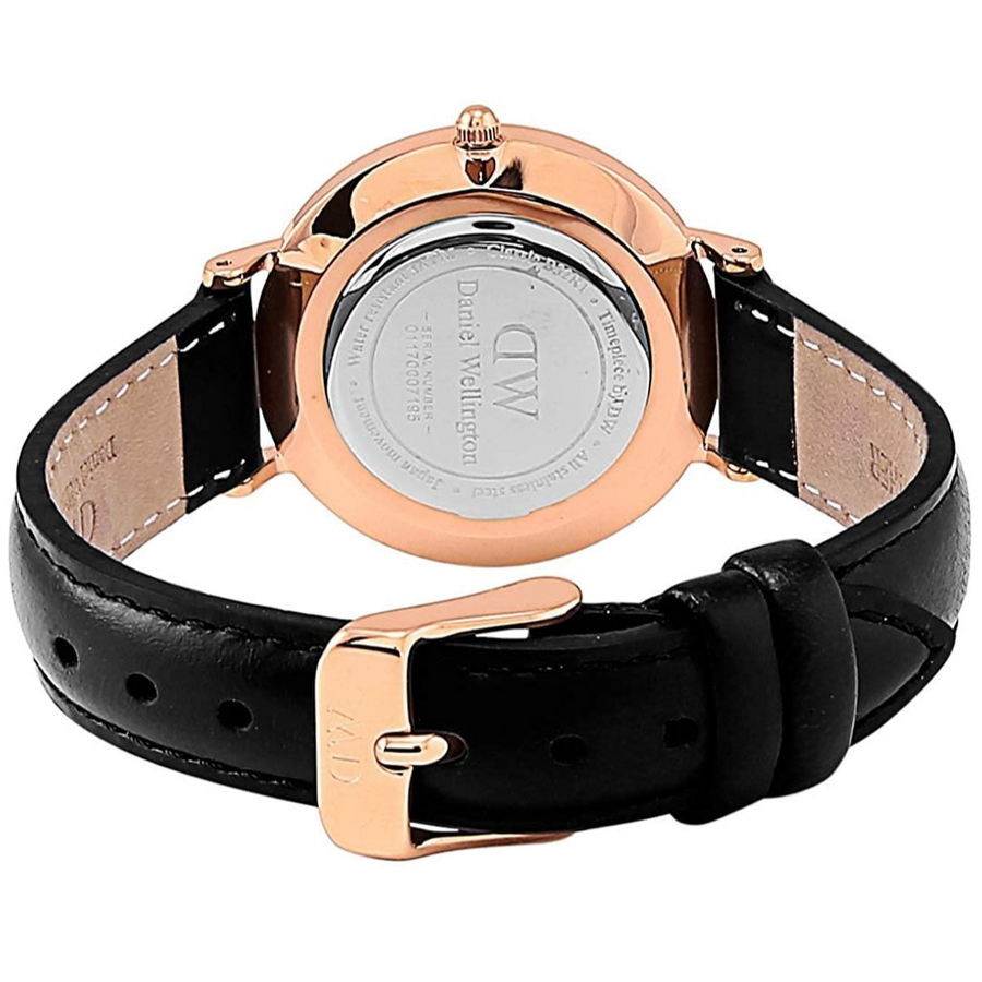 Daniel Wellington Classic Petite Sheffield Black Dial Black Leather Strap Watch For Women - DW00100224
