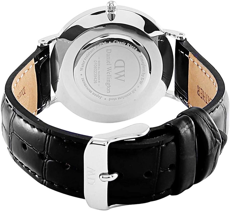 Daniel Wellington Classic Petite Reading White Dial Black Leather Strap Watch For Women - DW00100241