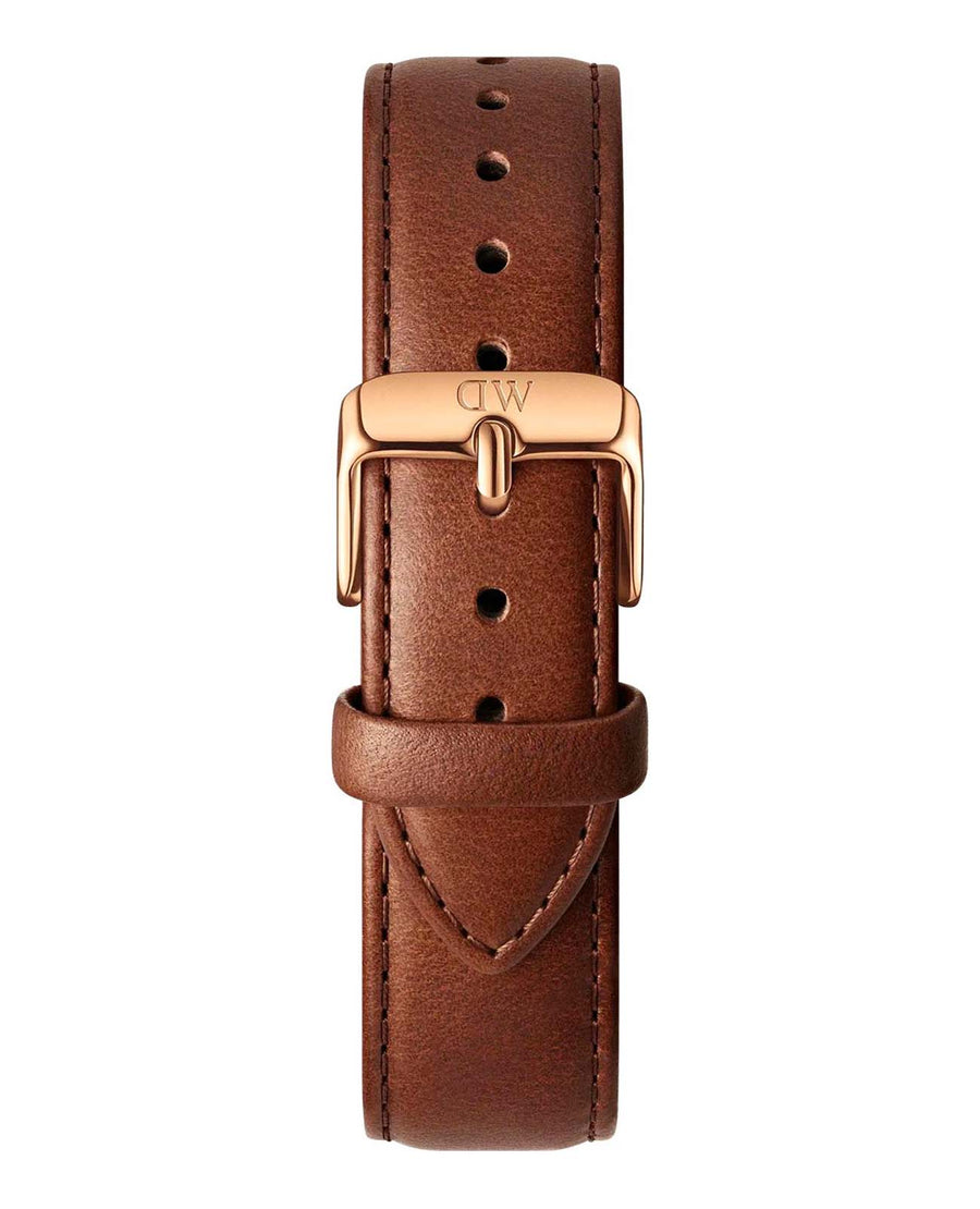 Daniel Wellington Iconic Chronograph Blue Dial Brown Leather Strap Watch For Men - DW00100639