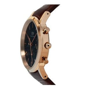Daniel Wellington Iconic Chronograph Blue Dial Brown Leather Strap Watch For Men - DW00100639