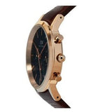 Daniel Wellington Iconic Chronograph Blue Dial Brown Leather Strap Watch For Men - DW00100639