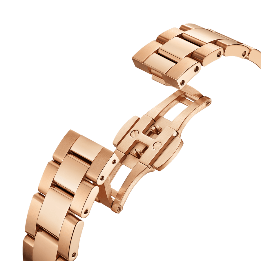 Daniel Wellington Iconic Donna Pink Dial Rose Gold Steel Strap Watch For Women - DW00100331