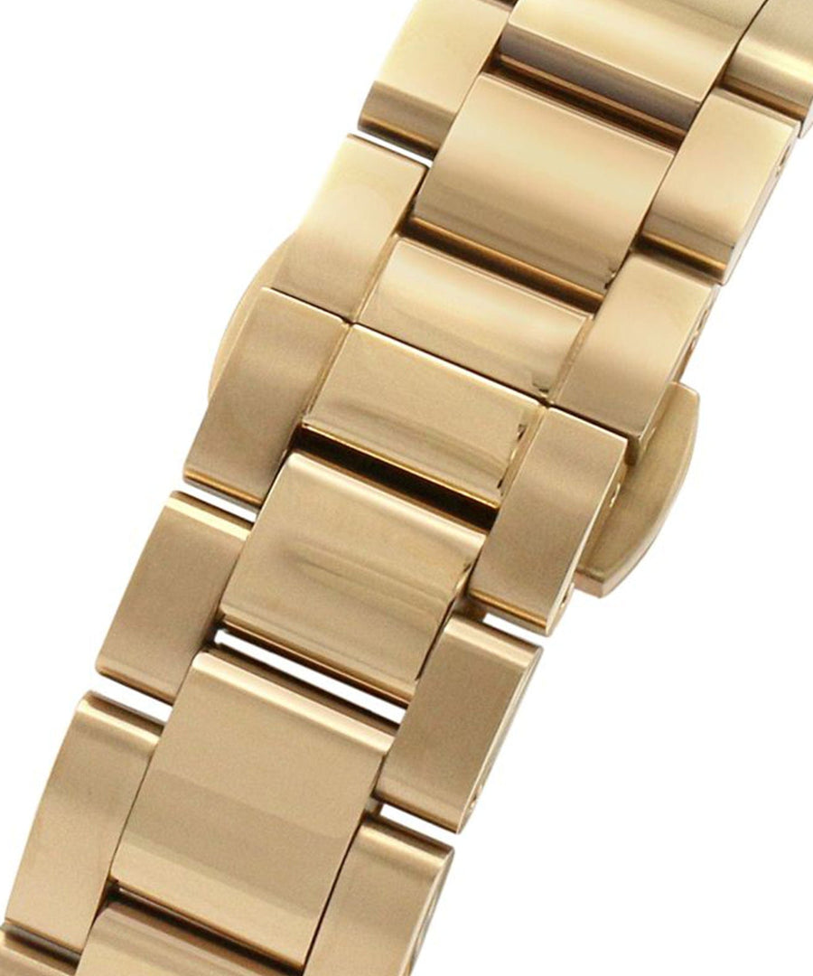 Daniel Wellington Iconic Link Black Dial Rose Gold Steel Strap Watch For Men - DW00100344