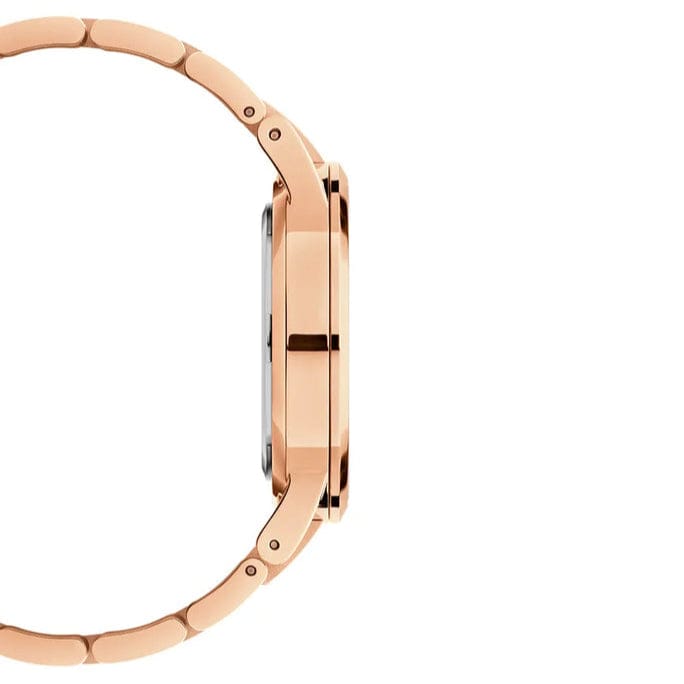 Daniel Wellington Iconic Link Black Dial Rose Gold Steel Strap Watch For Men - DW00100344