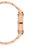 Daniel Wellington Iconic Link Black Dial Rose Gold Steel Strap Watch For Men - DW00100344