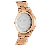 Daniel Wellington Iconic Link Black Dial Rose Gold Steel Strap Watch For Men - DW00100344