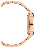 Daniel Wellington Iconic Link Black Dial Rose Gold Steel Strap Watch for Women - DW00100210
