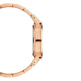 Daniel Wellington Iconic Link Black Dial Rose Gold Steel Strap Watch for Women - DW00100212