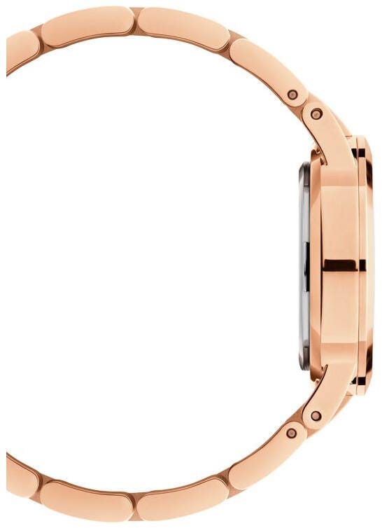 Daniel Wellington Iconic Link Black Dial Rose Gold Steel Strap Watch for Women - DW00100212
