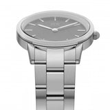 Daniel Wellington Iconic Link Black Dial Silver Steel Strap Watch for Women - DW00100204