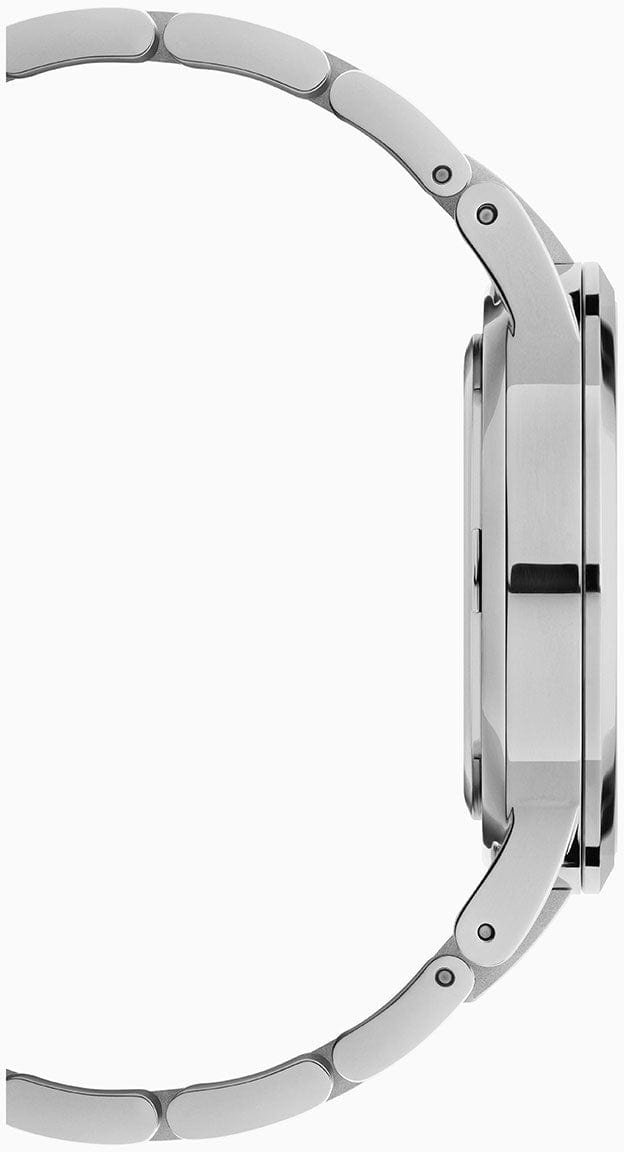 Daniel Wellington Iconic Link Black Dial Silver Steel Strap Watch For Women - DW00100342