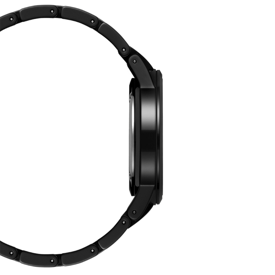 Daniel Wellington Iconic Link Ceramic Black Dial Black Steel Strap Watch For Women - DW00100415