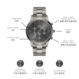 Daniel Wellington Iconic Link Chronograph Grey Dial Grey Steel Strap Watch for Men - DW00100643