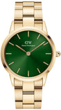 Daniel Wellington Iconic Link Emerald Green Dial Rose Gold Steel Strap Watch For Women - DW00100419