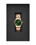 Daniel Wellington Iconic Link Emerald Green Dial Rose Gold Steel Strap Watch For Women - DW00100421